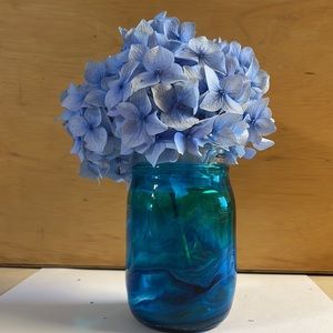 16oz Handcrafted Blue Mason Jar